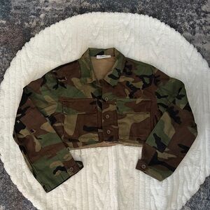 NEW Army Fatigues Long Sleeved Crop Top